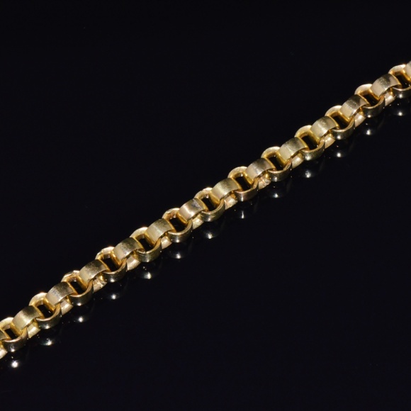 VINTAGE ITALIAN SOLID 18K GOLD ROLO LINK STACKING CHAIN BRACELET - Picture 5 of 10